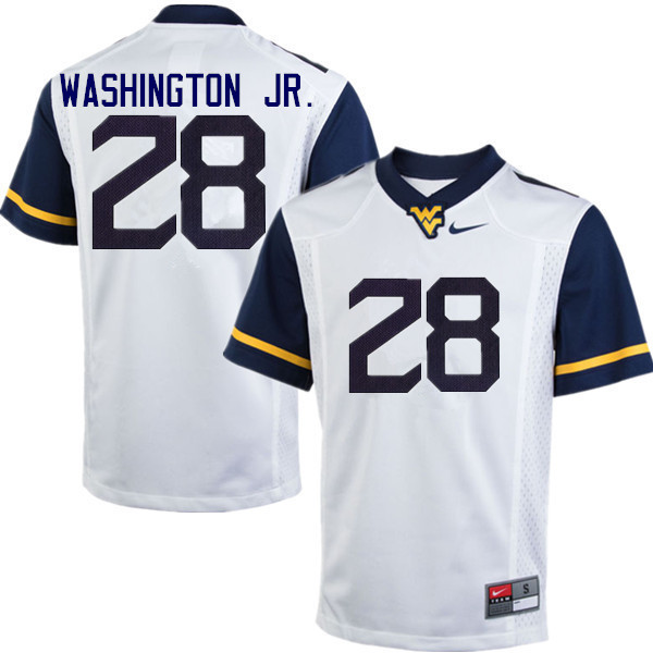 NCAA Men's Keith Washington Jr. West Virginia Mountaineers White #28 Nike Stitched Football College Authentic Jersey BJ23R87BK